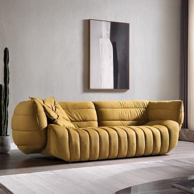 China Modern Frosted Fabric Down Through The Bag Larch High Elastic Frame Sponge Multi-person Customizable Living Room Sofa for sale