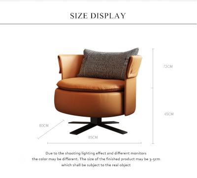 China Modern unique adjustable wrought iron high-density leather frame high-density sponge microfiber design leisure rotating chair (the other) for sale