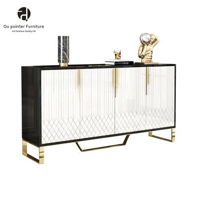 China Designer Convertible Sideboard Glass Top Sideboard Cabinet Display Cabinets Dining Room Furniture for sale