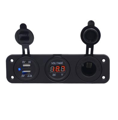 China High Quality Car Cigarette Dual Ports Mobile Phone Retrofit 3.1A USB Charger 12V/24V Digital LED Lighter Voltmeter for sale