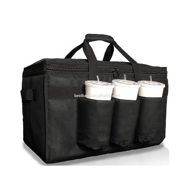 China Single Insulated Food Delivery Bag with Cup Holders Drink Carriers Great for Beverages, Groceries, Catering, Hot Commercial Grade for sale