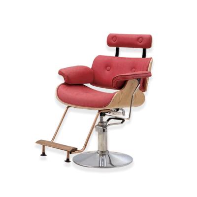 China Modern Pink Hydraulic Chair Furniture Hydraulic Barber Chair Haircut Barber Beauty Salon Furniture Hydraulic Chair for sale