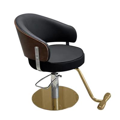 China Black And Gold Modern Hydraulic Beauty Chairs Hair Salon Spa Styling Equipment Salon Haircut Modern Styling Barber Chair for sale