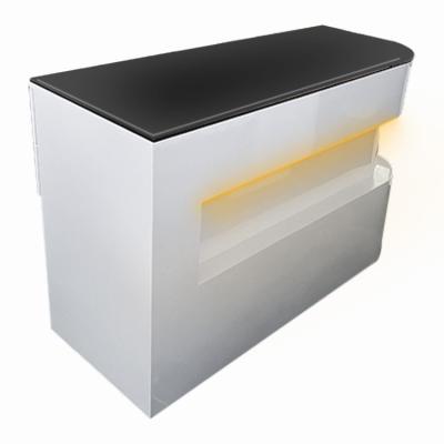 China LED Modern Light Custom Paint Color Retail Store Checkout Cashier Desk Cash Register Beauty Salon Bar Counter Reception To Be for sale