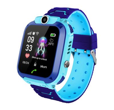 China Q12 Touch Screen Kids Smartwatch Camera Baby SOS Sim Tracker Sim Bracelet Alarm IP67 Phone Call Wrist Kids Waterproof Smart Watch Anti Lost for sale