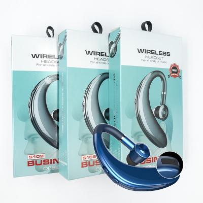 China Durable S109 Mini Single Earphones Sports Long Earphone Business Stereo Ear Standby Hook Wireless Headset For IOS Android for sale