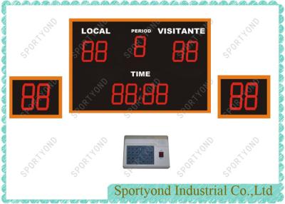 China Tablero rojo de la cuenta del water polo del LED con el reloj de tiro, el 120cm los x 80cm ultra brillantes en venta