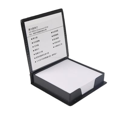 China Colorful Loose Leaf Memo Pad PU Cover Sticky Note Box With Logo Screen Silk Customized, Custom Size 80g Offset Printing Art Paper NC; ZHE for sale