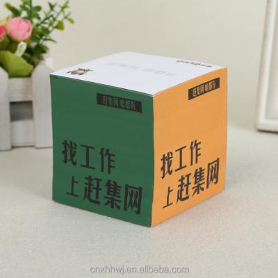 China Self Adhesive Custom Logo Printing Each Cube Block / Sheets Note Paper On Pallet Wood Base for sale