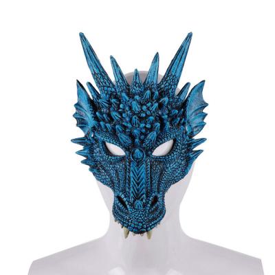 China Mardi Gras Halloween Carnival Party Cosplay PU Foam Dragon Full Face 3D Party Masks Party Supplies for sale