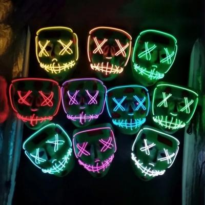 China Halloween Decoration Full Face Led Mask Halloween DJ Light Up Glowing Cosplay Mask Gift For Festival Party Costume for sale