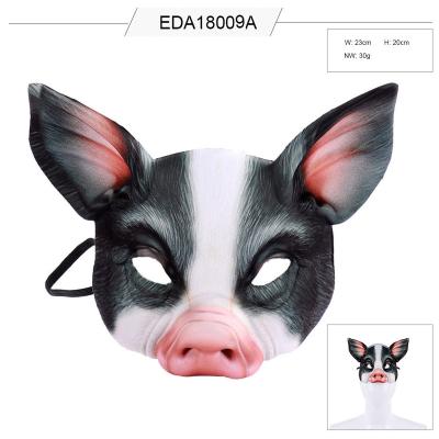 China Party Supplies Costume Halloween Mardi Gras Carnival Party EVA Pig Animal Half Face Mask for sale