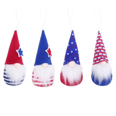 China 2021 New National Independence Day Forester Dwarf Doll Patriotic American Themed Faceless Plush Dollhouse Hanging Decoration for sale