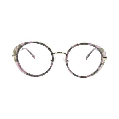 China Trendy Women Hot Selling Fashion Acetate Optical Frame and Metal Combination Glasses Optical Frames for sale