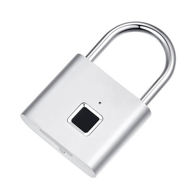 China 0.3 S Hot Selling Products Zinc Portable USB Padlock Anti-theft Waterproof Charging Fingerprint Smart Door Lock 0.1sec Unlock for sale