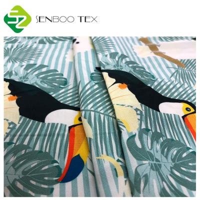 China Anti-bacteria Screen Print Cool Organic Bamboo Woven Print Gauze Fabric For Ladies Sleepwear In Summer for sale