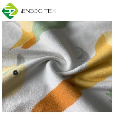 China New Custom Print 200 Gsm 100% Organic Cotton Interlock Fabric Best Quality Anti-UV Anti-UV For Baby Clothes for sale