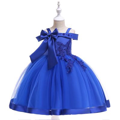 China Breathable Party Dresses Off The Shoulder Ball Gown Baby Wedding Party Bridesmaid Kids Girls Dresses for sale