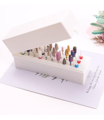 China 30 Holes Nail Art Drill Grinding Head Bit Holder Display Storage Box Nail Drill Bit Container Rack Holder CC-0342 for sale