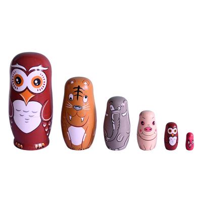 China Customizable high quality farming forest animal matryoshka dolls set for decoration for sale