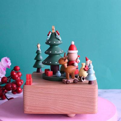 China Music Playing High Quality Wood Opens Slad Christmas Music Box For Kid Gifts for sale