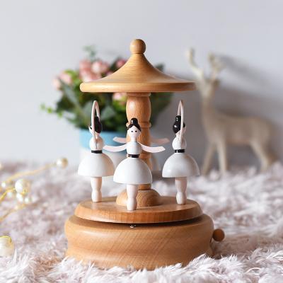 China Music Playing Beautiful Hot Sale Customer Dancing Girl Wooden Music Box For Gifts for sale