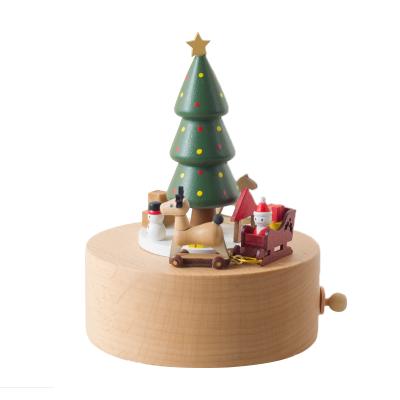 China Fashional Factory Quality Customized Wooden Christmas Tree Music Box For New Year Gift for sale