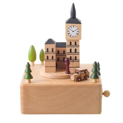 China Fashional Newly Arrived Big Ben Clock Can Be Customized Wooden Music Box For Gift for sale