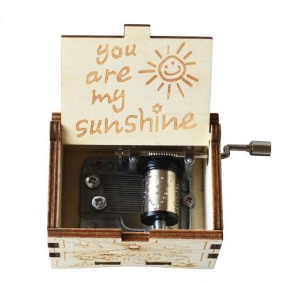 China Handmade factory direct sales can customize you are my sun crank music box for sale