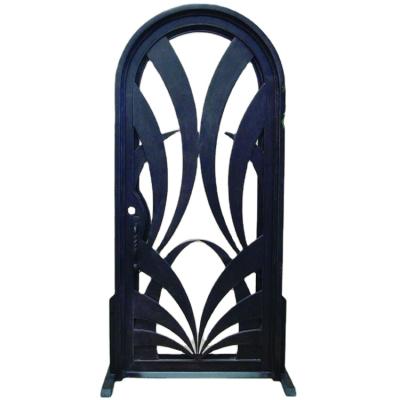 China Modern House Entrance Round Lid Front Wrought Iron Front Door Simple Designs for sale