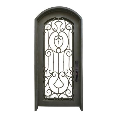 China Custom Modern Online Elegant Single Entry Wrought Iron Single Front Single Door For Home for sale