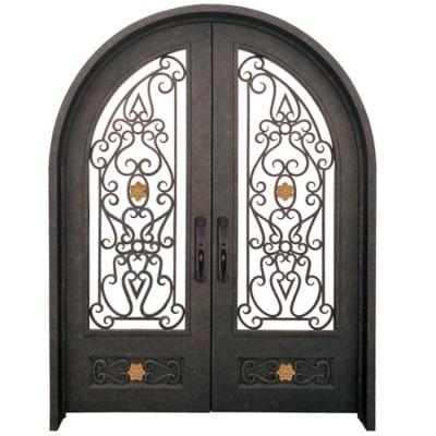 China Modern luxury home metal security door iron arch front doors imported from china for sale