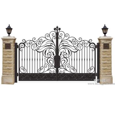 China Easily Assembled China Double Garden Wrought Iron Openable Main Gate For Sale for sale