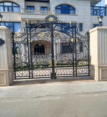 China Customized Simple Design Modern Cheap Cast Iron Fences Wrought Iron Gate for sale