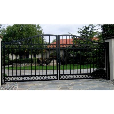 China Easily Assembled Exterior House Wrought Iron Main Gate Designs Single Driveway Gate for sale