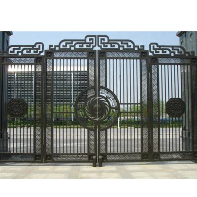 China Latest Designs Luxury Double Swing Villa Easily Assembled Wrought Iron Main Door for sale