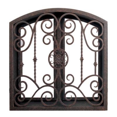 China Fixed Durable Antique Single Window Grill Design Simple Wrought Iron Metal Metal Window Grills for sale