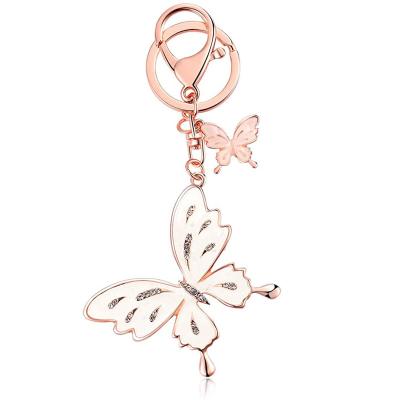 China Wholesale Fashionable Keychain Butterfly For Gift Birthday Woman Handbag Accessories Metal Key Chain Custom for sale