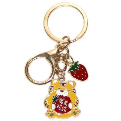 China Enamel Fashionable Handsome Lover's Chatting Fashion Key Chain Custom Metal Animal Keychain Personalized Gift for sale