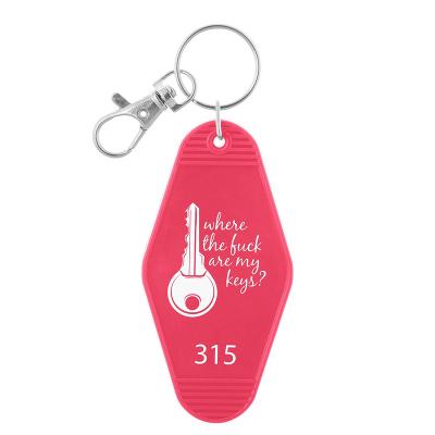 China Trendy promotional make your own custom pattern hotel key chain acrylic llaveros custom number motel key chain for sale