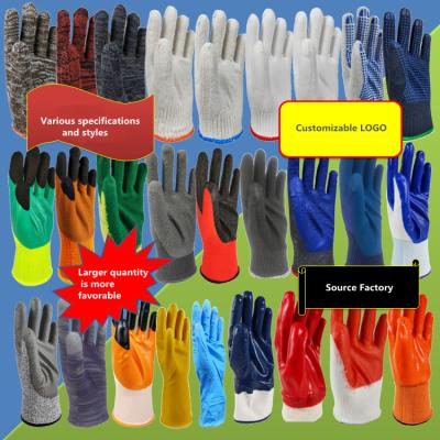 China New Anti-smash latex foam gloves for garden for housekeeping and construction with orange nylon or polyester and black latex for sale