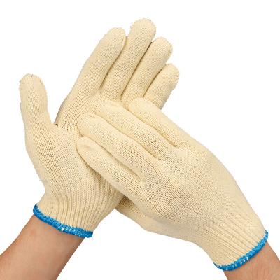 China Anti-smash China Factory Protective Hand Wear Resistant White Cotton Knitted Safety Working Gloves for sale