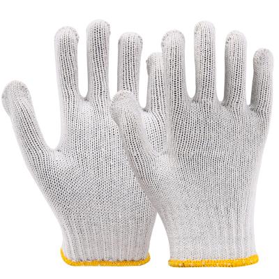 China Anti-smash China Factory Protective Hand Wear Resistant White Cotton Knitted Safety Working Gloves for sale