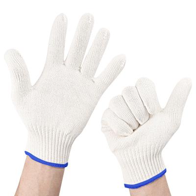 China Anti-smash China Factory Protective Hand Wear Resistant White Cotton Knitted Safety Working Gloves for sale