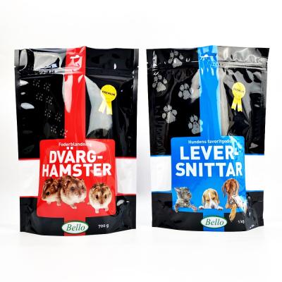 China Design Logo Printed Resealable Stand Up Clear Logo Printed Resealable Stand Up Pouch 1kg Mylar Pouch 1kg Dog Moisture Proof Dog Treats Bag for sale