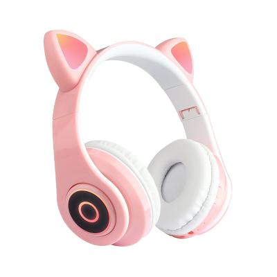 China Colorful Cat Microphone Stereo Sport Headband Gaming Earphone Wireless Headset for sale