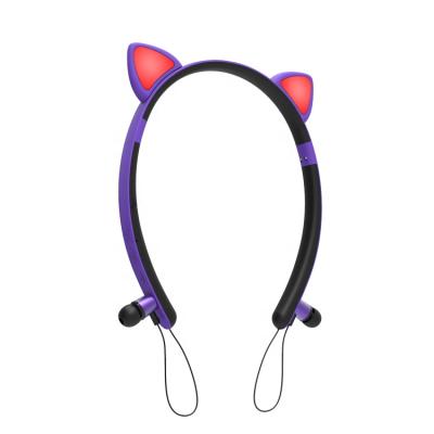 China Colorful LED Headband Cat Ear Headset Wireless Gaming Headset for sale