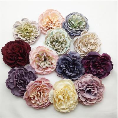 China Wedding Decoration F-1236 Cheap Artificial Peony 8cm Flower Heads Decorative Wedding for sale