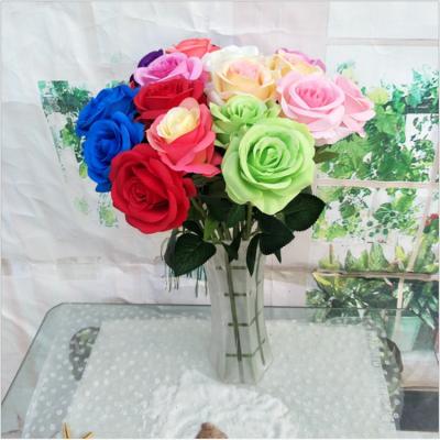 China Natural Touch / D1204 Eco - Friendly Natural Touch D1204 Multi Colored Silk Artificial Rose Long Stem for sale