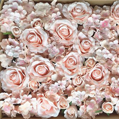 China Wedding Decoration Flower Wall 40*60CM Artificial Pink Hydrangea Austin Peony Flower Wall Wedding F-1382 for sale